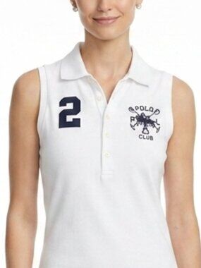 Vintage Ralph Lauren Polo Shirt Womens Size Large White